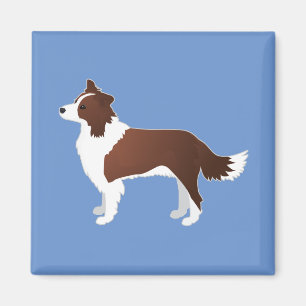 Border Collie Red Dog Rasse Side View Silhouette Magnet