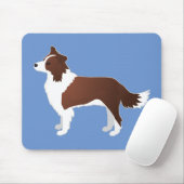 Border Collie Red Dog Rasse Side View Silhouette Mousepad (Mit Mouse)