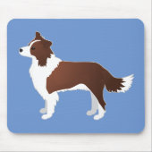 Border Collie Red Dog Rasse Side View Silhouette Mousepad (Vorne)