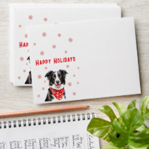 Border Collie Red Heart Bandana Rücksendeadresse