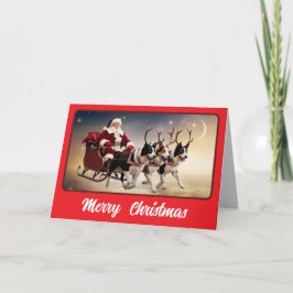 Border Collie Reindeer Karte