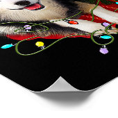 Border Collie Reindeer Weihnachtsmannmütze Xmas Li Poster (Ecke)