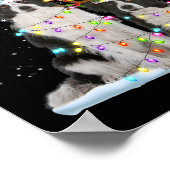 Border Collie Reindeer Weihnachtsmannmütze Xmas Li Poster (Ecke)