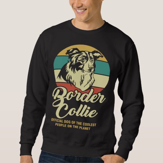 Border Collie Retro Dog   For Men Women Sweatshirt (Vorderseite)