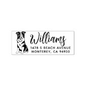 Border Collie Return Address Dog Owner Gummistempel (Prägung)