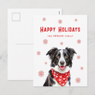 Border Collie rotes Herz-Bandana Weihnachten 
