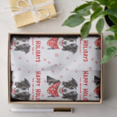 Border Collie Rotes Herz-Halstuch Weihnachten Seidenpapier (Geschenk)