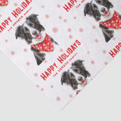 Border Collie Rotes Herz-Halstuch Weihnachten Seidenpapier (Detail)