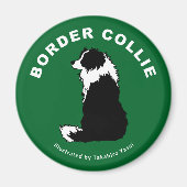 Border Collie Round Magnet (Vorne)
