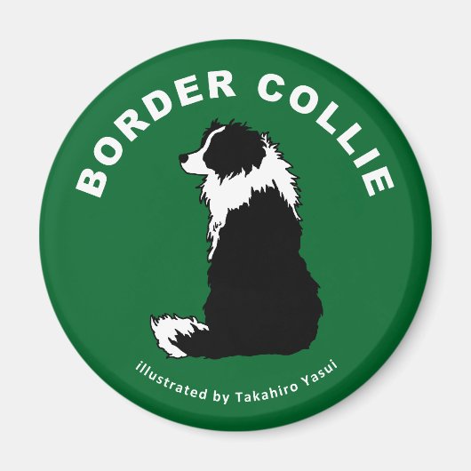 Border Collie Round Magnet (Vorne)