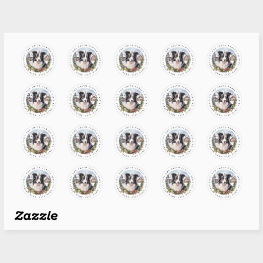 Border Collie Round Stickers (Blatt)