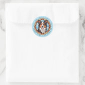 Border Collie Round Stickers (Tasche)