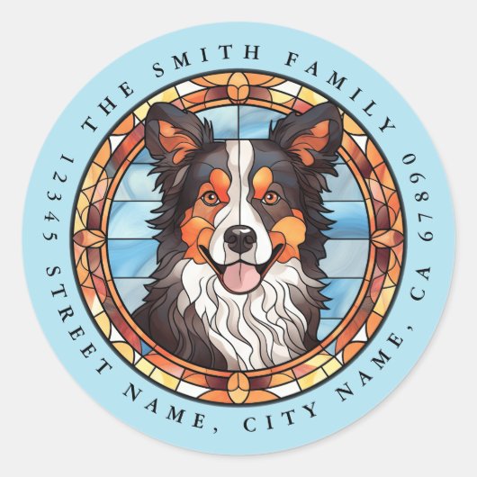 Border Collie Round Stickers (Vorderseite)
