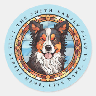 Border Collie Round Stickers