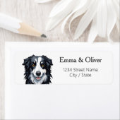 Border Collie Rücksendeadressen-Aufkleber (Insitu)