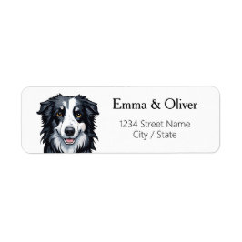 Border Collie Rücksendeadressen-Aufkleber