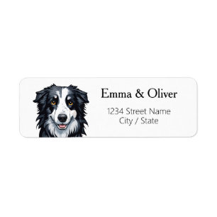 Border Collie Rücksendeadressen-Aufkleber