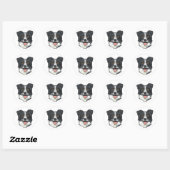 Border Collie Runder Aufkleber (Blatt)