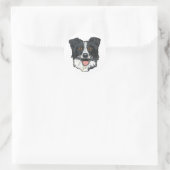 Border Collie Runder Aufkleber (Tasche)