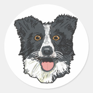 Border Collie Runder Aufkleber