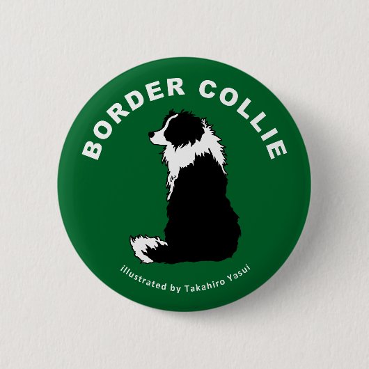 Border-Collie-runder Knopf Button (Vorderseite)