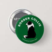 Border-Collie-runder Knopf Button (Vorne & Hinten)
