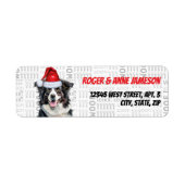 Border Collie Santa Dog Holiday Rücksendeadresse (Vorne)