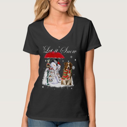 Border Collie Santa Dog Weihnachts Snowman Xmas Pa T-Shirt (Vorderseite)