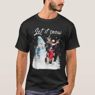 Border Collie Santa Dog Weihnachts Snowman Xmas Pa T-Shirt