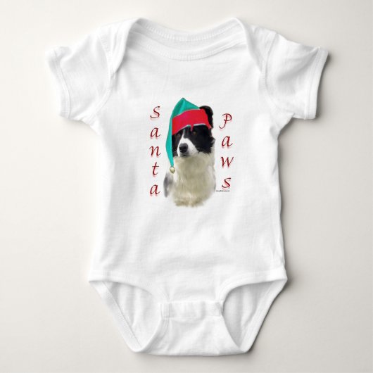Border Collie Santa Paws Baby Strampler (Vorderseite)