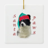 Border Collie Santa Paws Keramikornament (Rückseite)