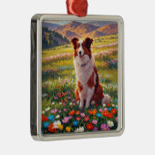 Border Collie Schäferhund Ornament Aus Metall (Rechts)