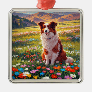 Border Collie Schäferhund Ornament Aus Metall