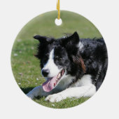 Border Collie schlüpfen Keramik Ornament (Hinten)