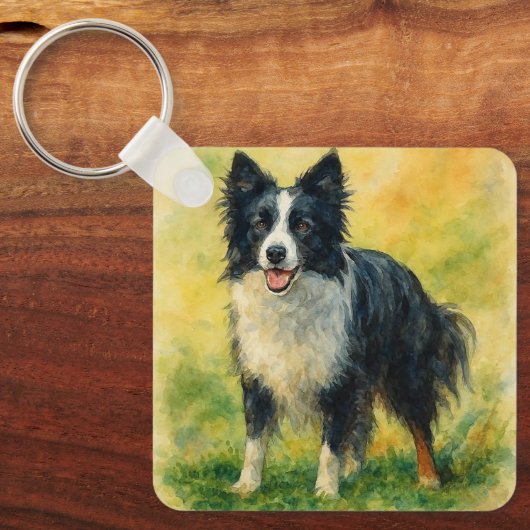 Border Collie Schlüsselanhänger (Vorderseite)