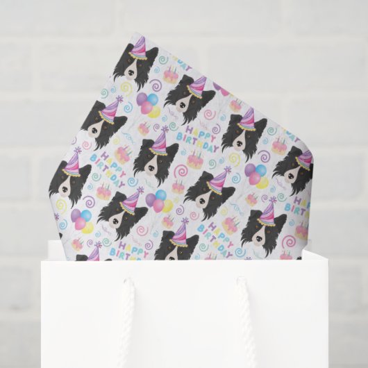 Border Collie Seidenpapier (Geschenk Tasche)
