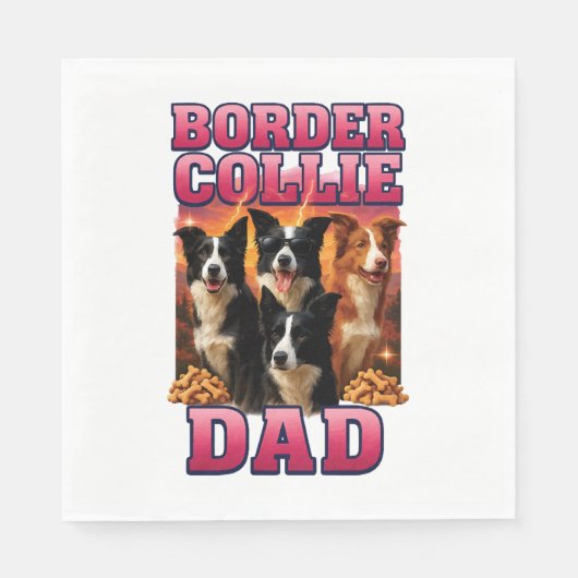 Border Collie Serviette (Vorderseite)