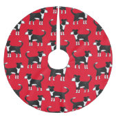 Border Collie Sheep Dog Red Polyester Weihnachtsbaumdecke (Vorderseite)