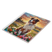 Border Collie Shepherd Dog Fliese (Seite)