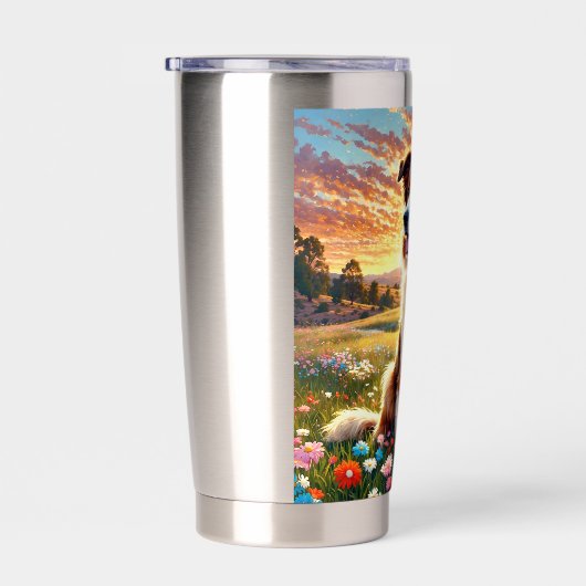 Border Collie Shepherd Dog Thermobecher (Rechts)