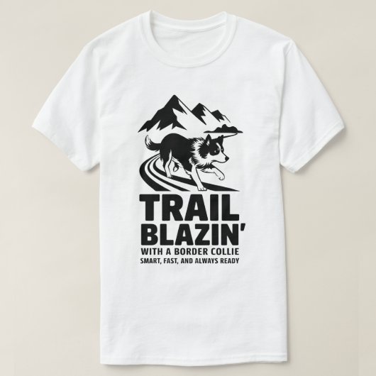 Border Collie Silhouette mit dem Pfad T-Shirt (Design vorne)
