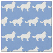 Border Collie Silhouette Pet Light Blue Stoff (Nahaufnahme)