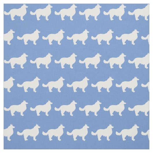 Border Collie Silhouette Pet Light Blue Stoff (Muster)
