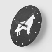 Border Collie Silhouette Runde Wanduhr (Winkel)