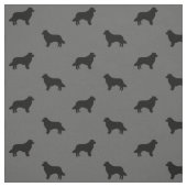 Border Collie Silhouetten Grau und Schwarz Gemuste Stoff (Muster)