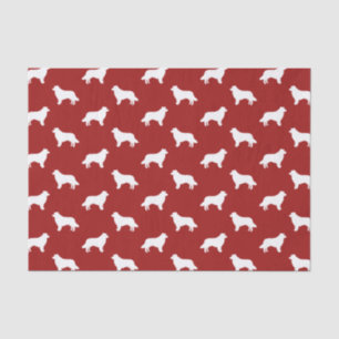 Border Collie Silhouetten Muster Red Seidenpapier