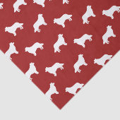 Border Collie Silhouetten Muster Red Seidenpapier (Ausschnitt)