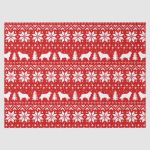 Border Collie Silhouetten Weihnachtsmuster Seidenpapier