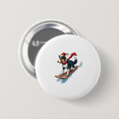 Border Collie Snowboarder Button (Vorne & Hinten)