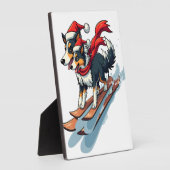Border Collie-Snowboarder Fotoplatte (Seite)